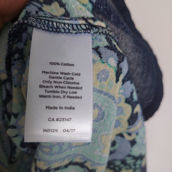 Talbots Paisley Floral Sleeveless Shirt Top Blouse Women’s,  Size XS - Picture 5 of 5